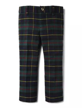 Janie and Jack Classic Green & Navy Plaid Evergreen Trousers